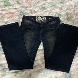 SO Women's Deep Indigo Boot Cut Jeans